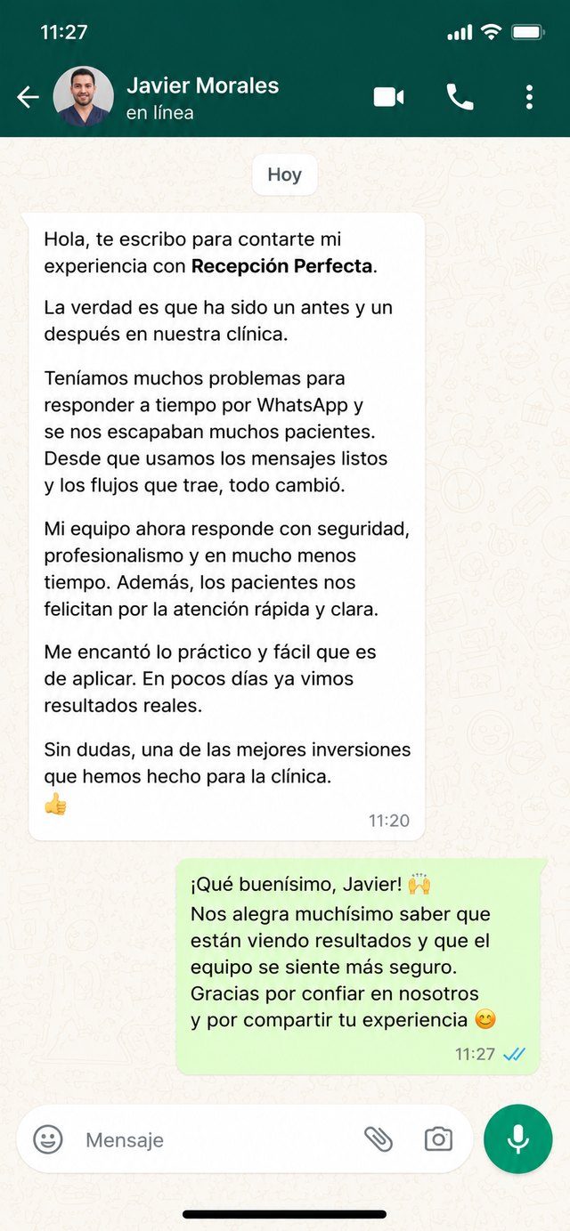 Testimonio real de Javier Morales por WhatsApp