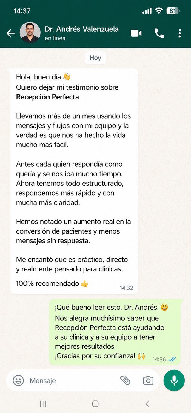 Testimonio real del Dr. Andrés Valenzuela por WhatsApp